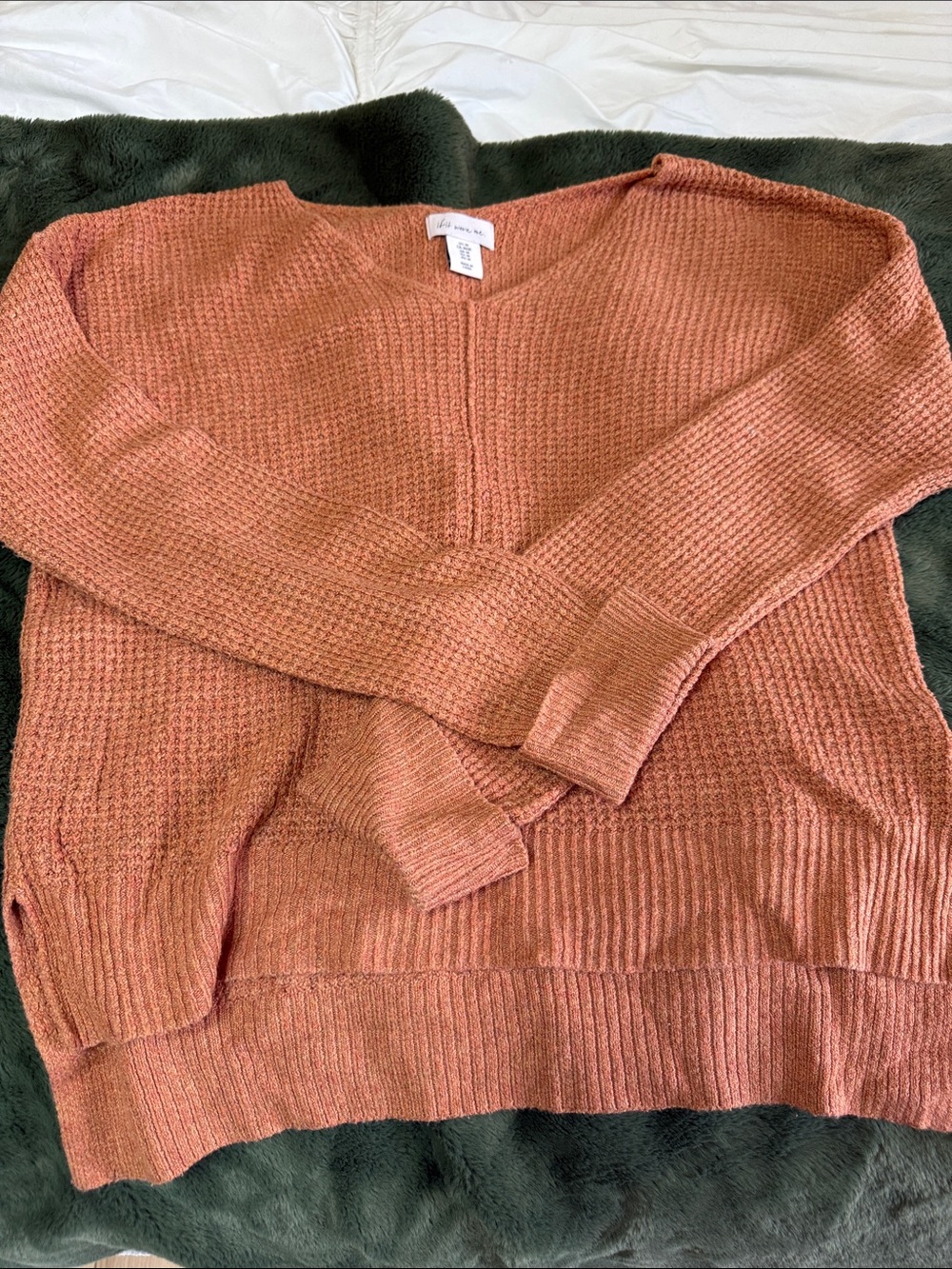 if it were me Vintage Rust V-Neck Knit Sweater